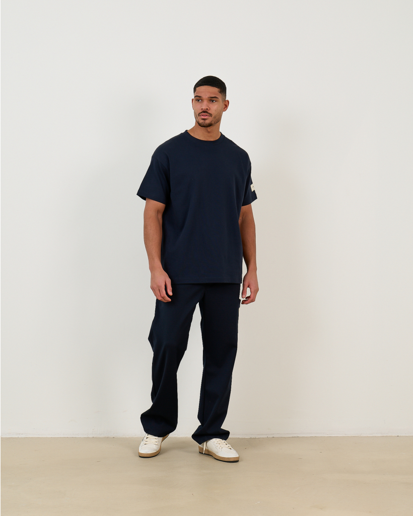 Katoenen Atelier T-Shirt Navy 