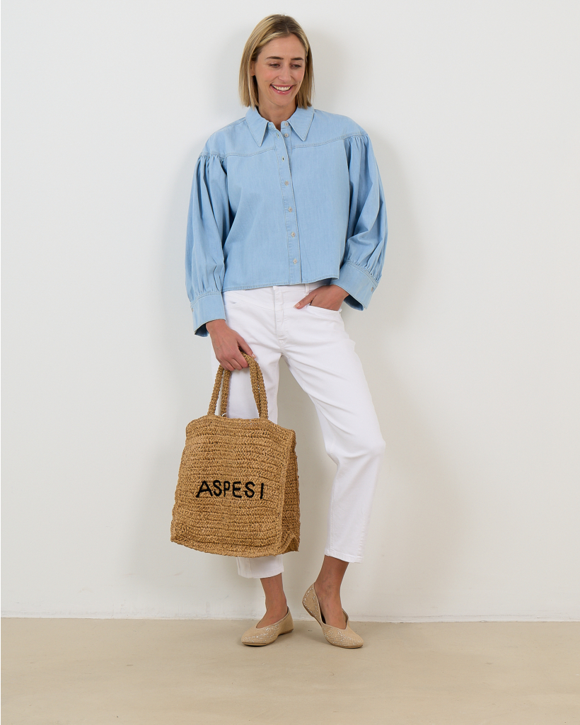 Seleni Katoenen Overhemdblouse Jeans