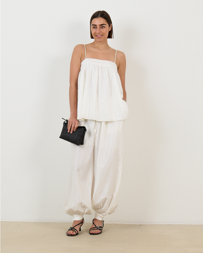 Striped Slip Top Bright White