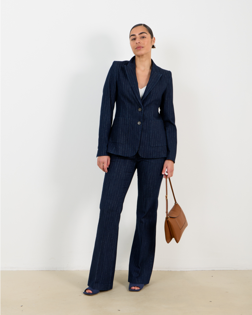 Blazer denim pinstripe 