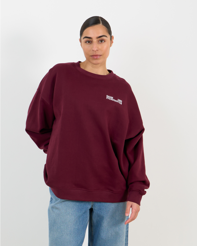 Julle Oversized Crewneck Sweater Bordeaux