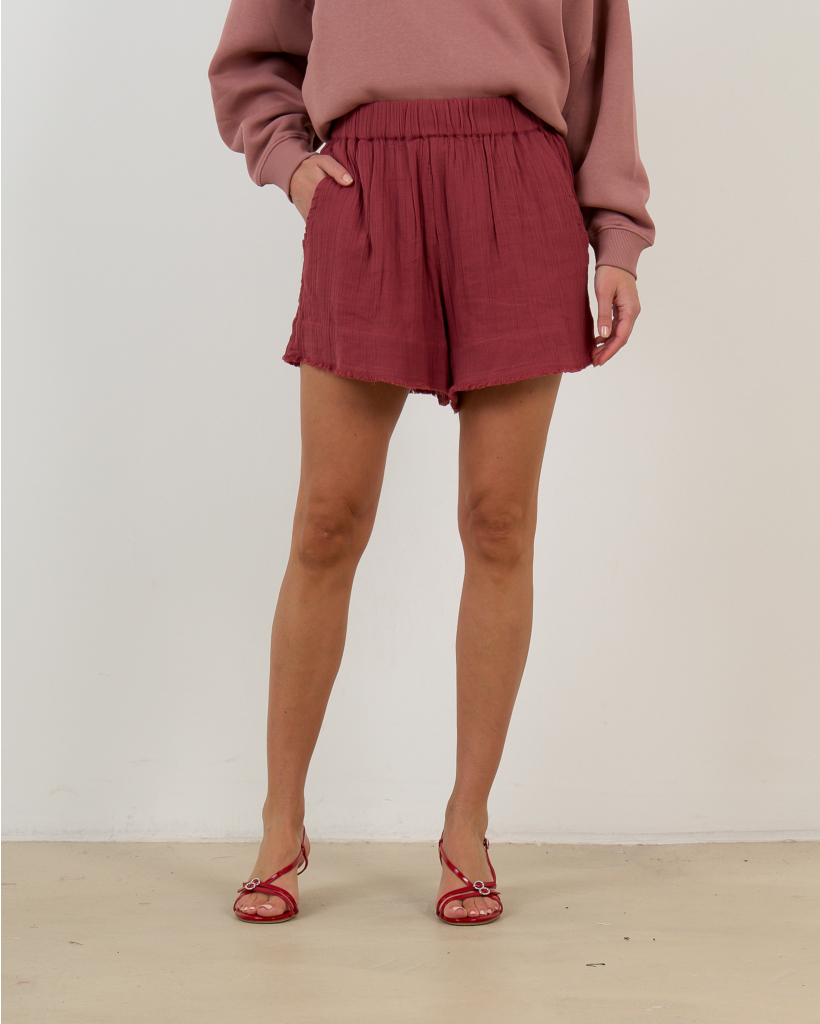 Moby Wrinkled Cotton Short Cacao