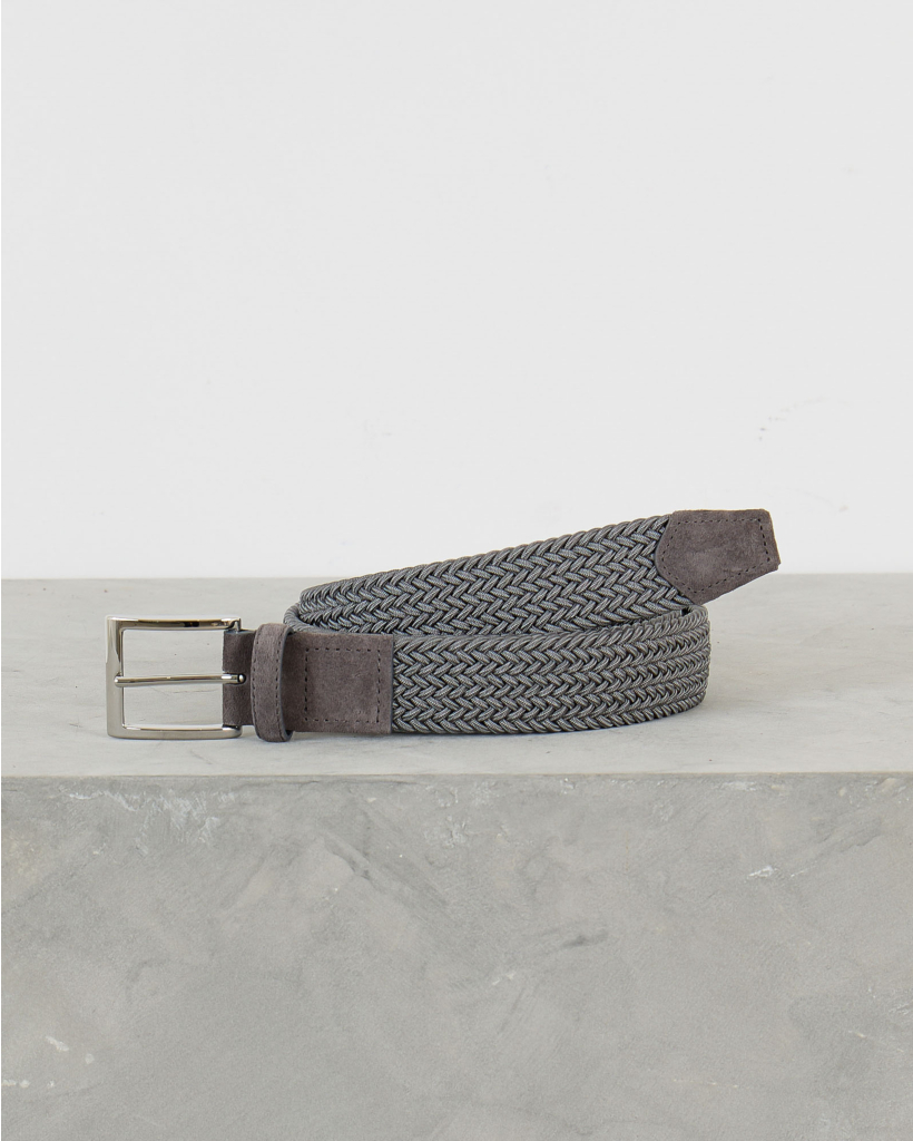 Gevlochten Riem Blauwgrijs