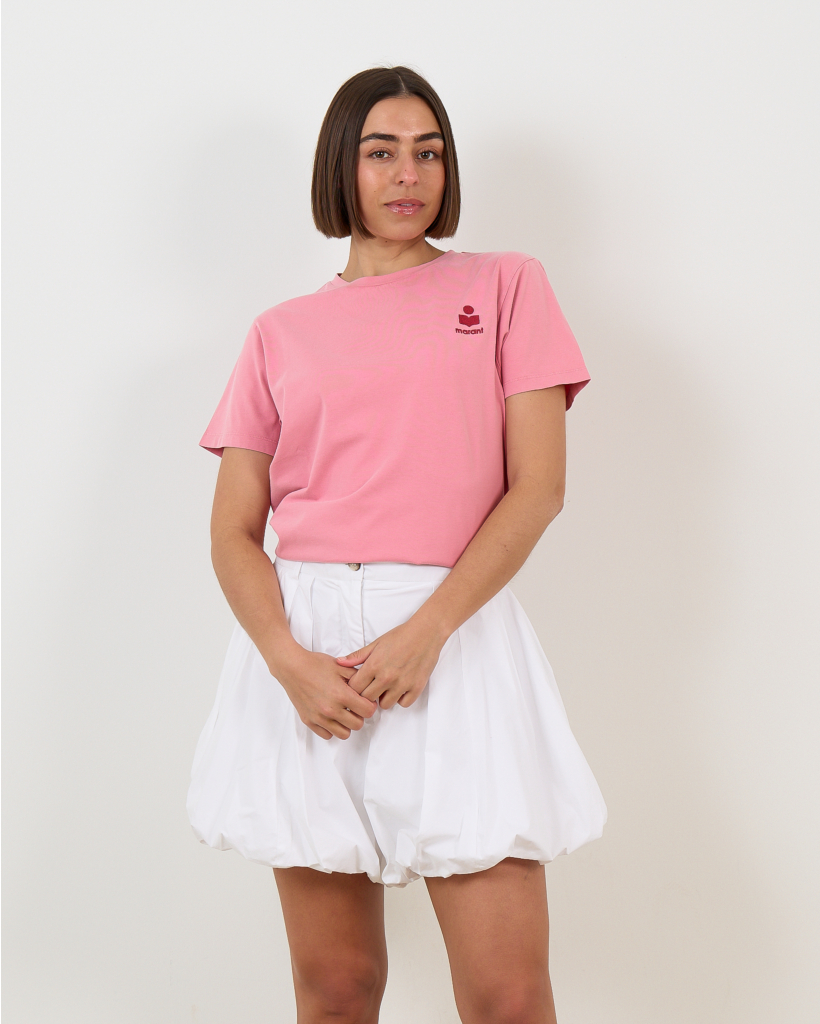 Aby T-Shirt Met Geborduurd Logo Bubblegum-Granita