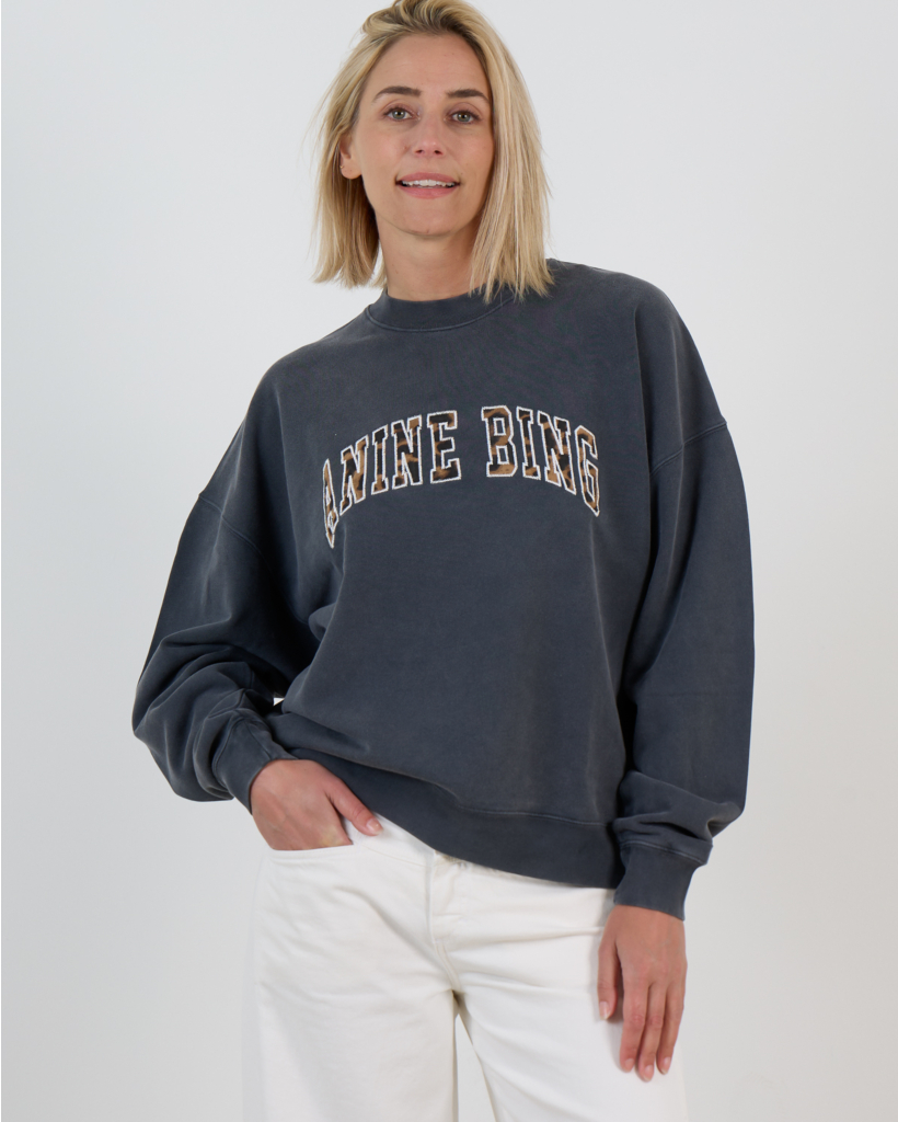 Miles Leopard Print Sweater Zwart