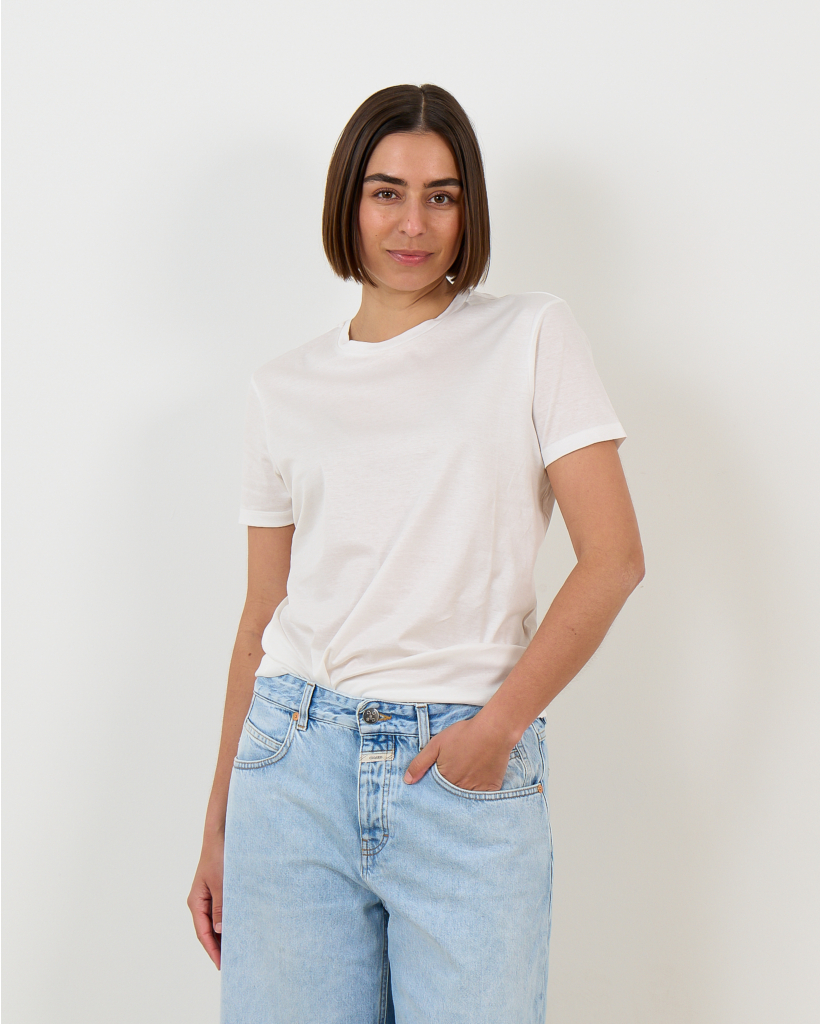 Livia T-shirt Korte Mouw V-hals Wit