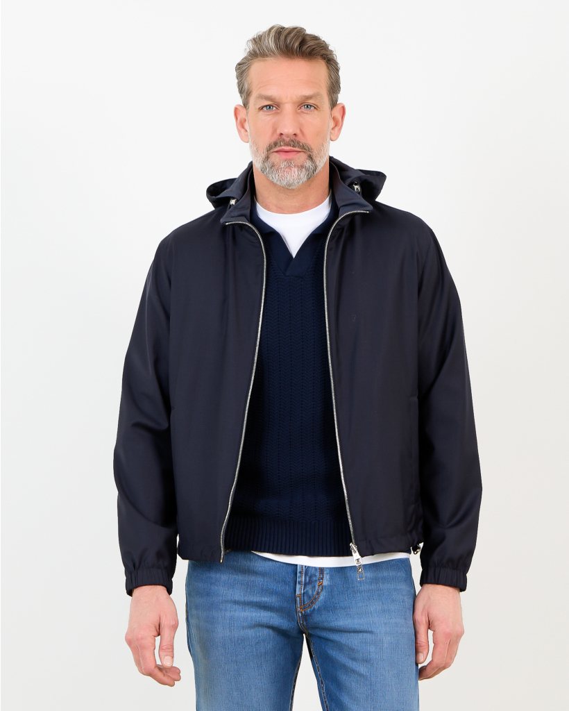 Reversible and Waterresistant Merino Wollen Jack Navy