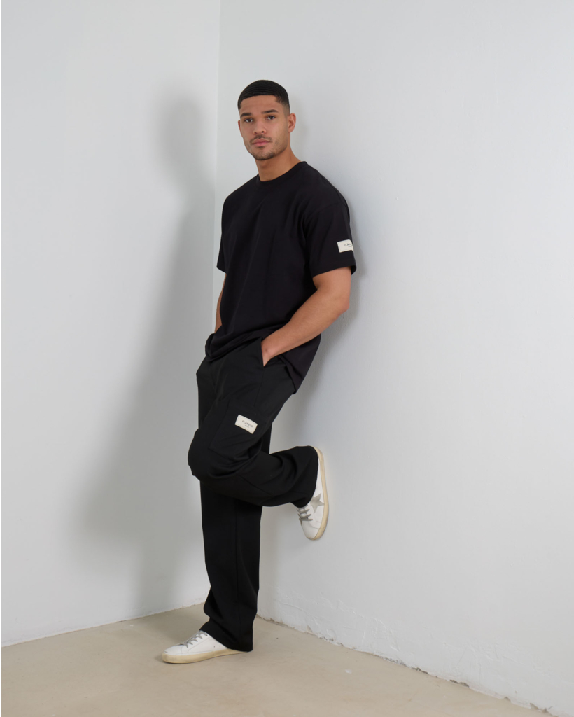 Katoenen Atelier T-Shirt Zwart