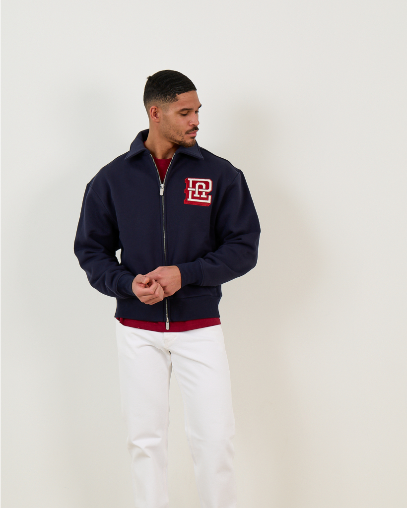 Collar Zip Sweater Navy 