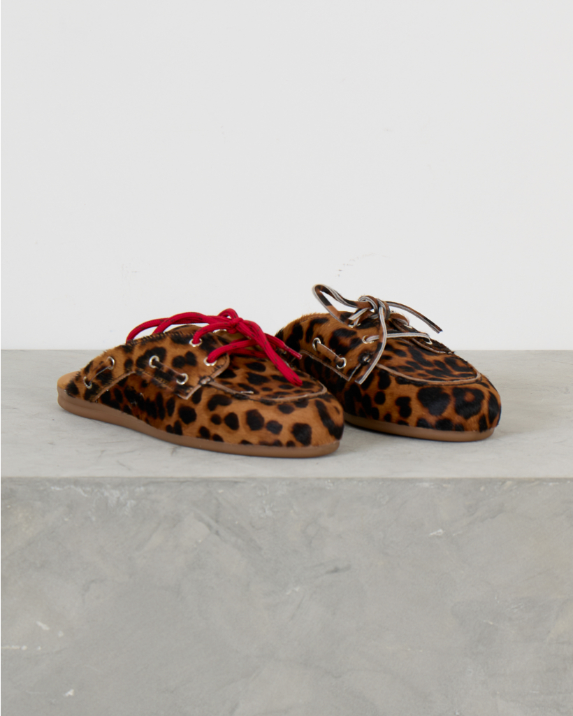 Boat Loafer Mule Leopard