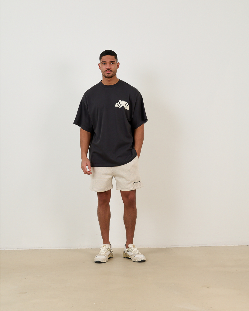 Sounds Good T-Shirt met Graphic Rugdesign Gewassen Zwart