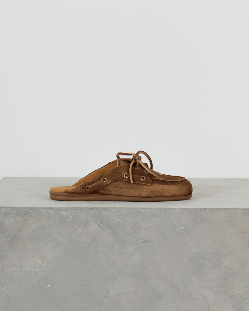 Boat Loafer Mule Dark Brown