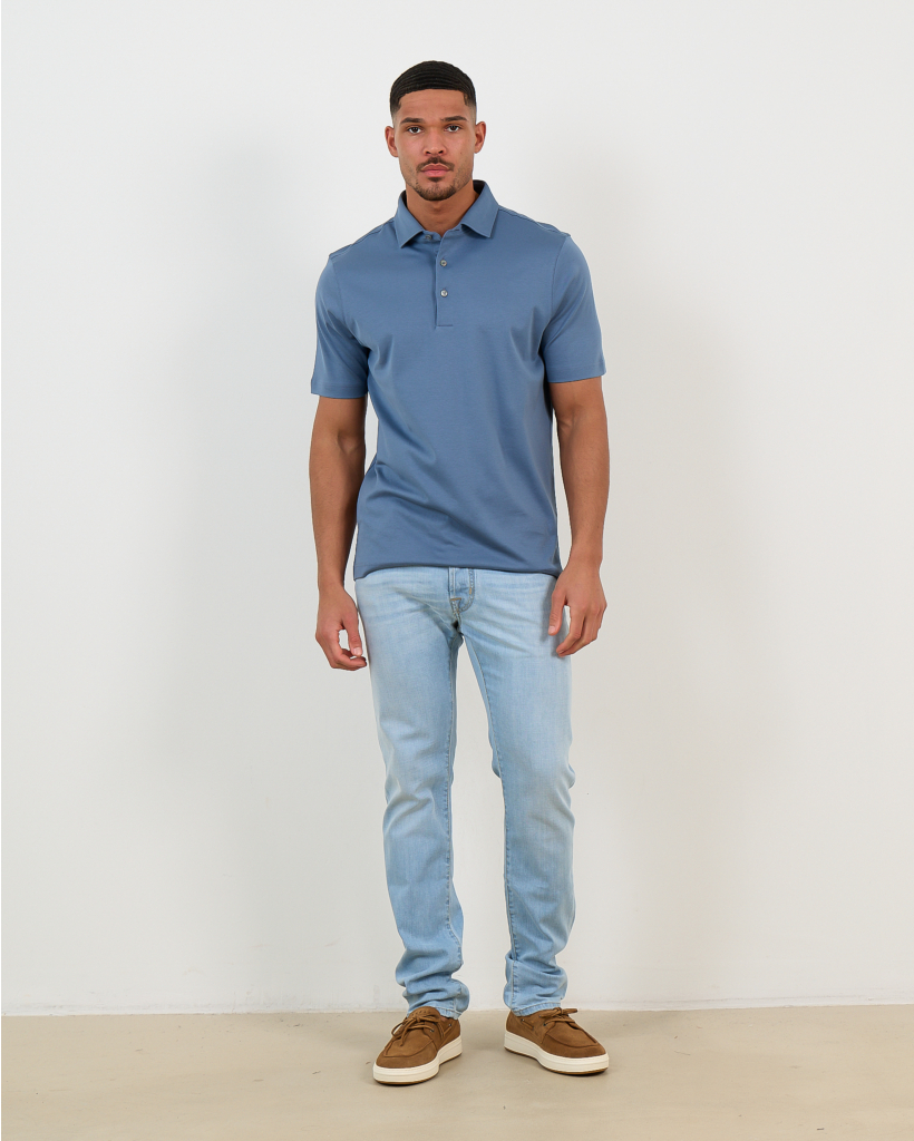 Gemerc Pique Polo Staal Blauw