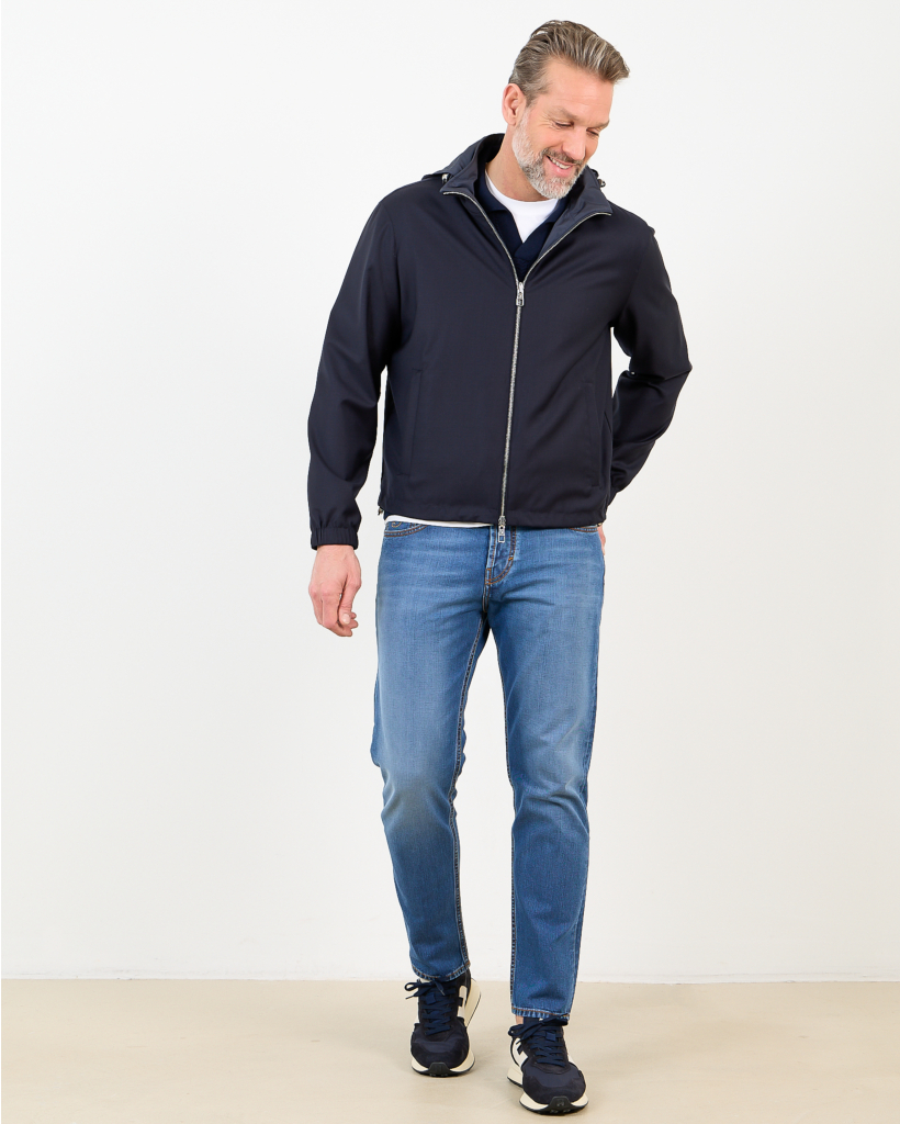 Reversible and Waterresistant Merino Wollen Jack Navy