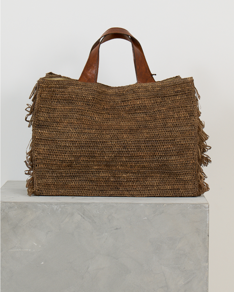 Onja Raffia Tas Dark Tea