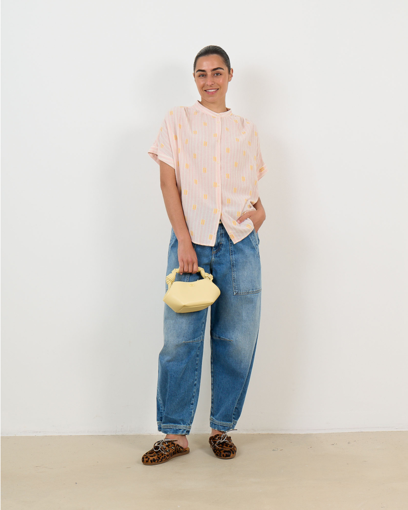 Louison Print Blouse met Korte Mouw Jerico