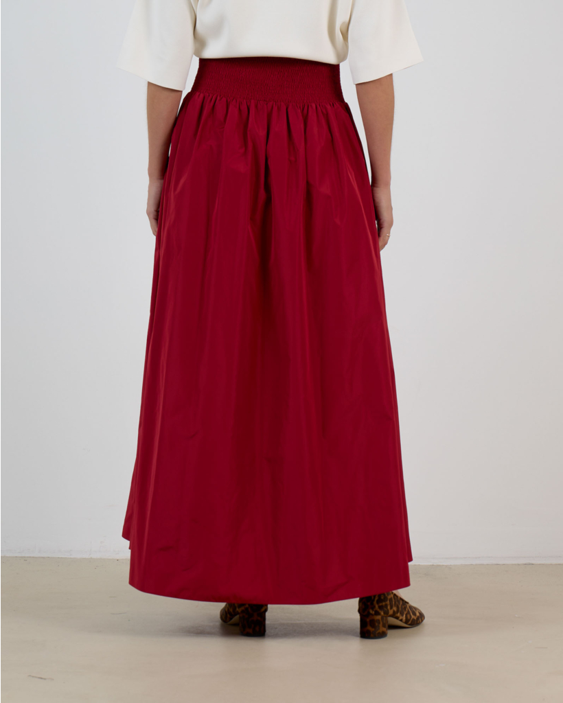 Emeris Wijde Maxi Rok Rood