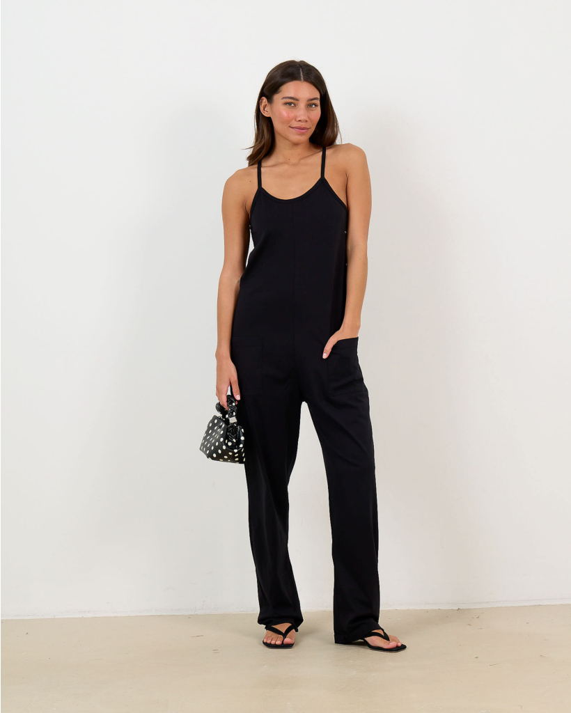 Spaghettiband Jumpsuit Zwart 