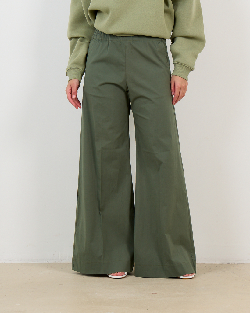 Super Woody Poplin Broek Khaki Green