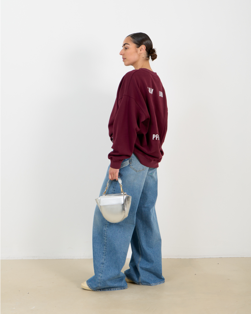 Julle Oversized Crewneck Sweater Bordeaux