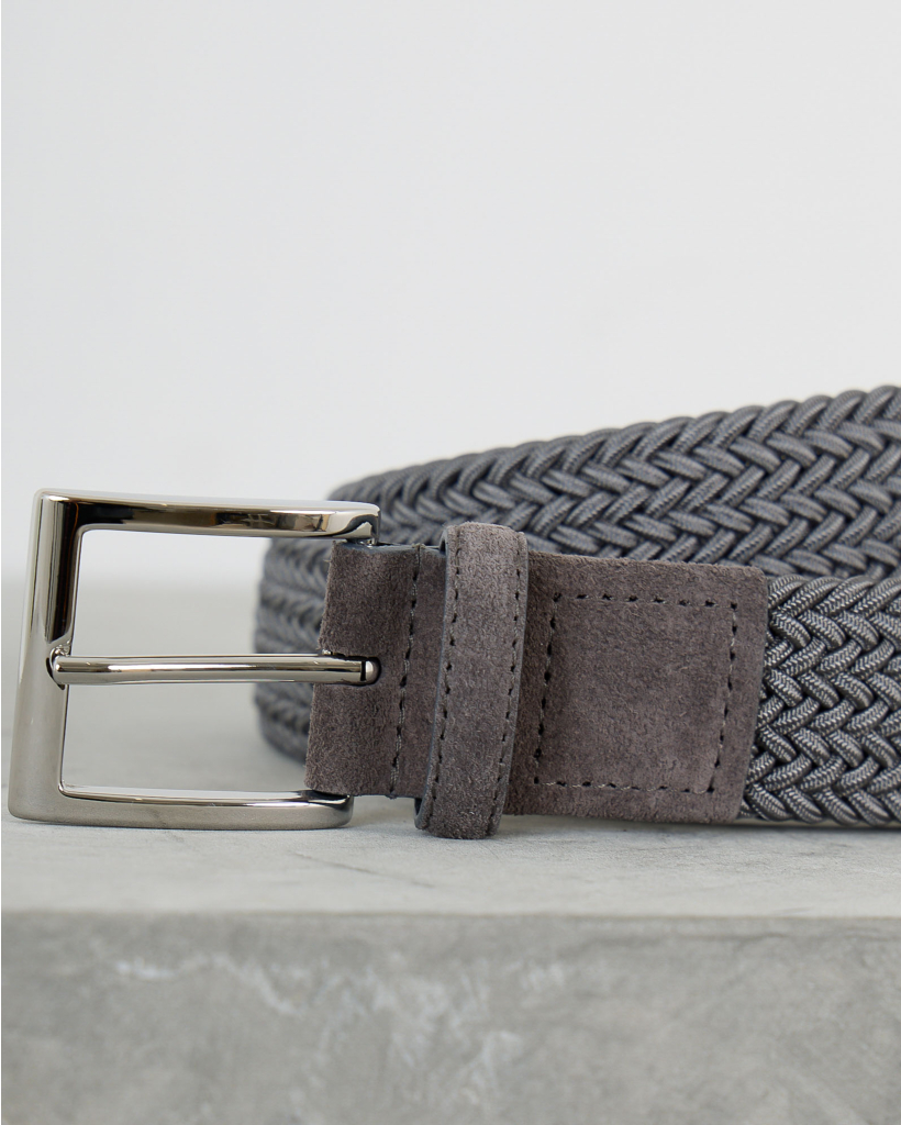 Gevlochten Riem Blauwgrijs