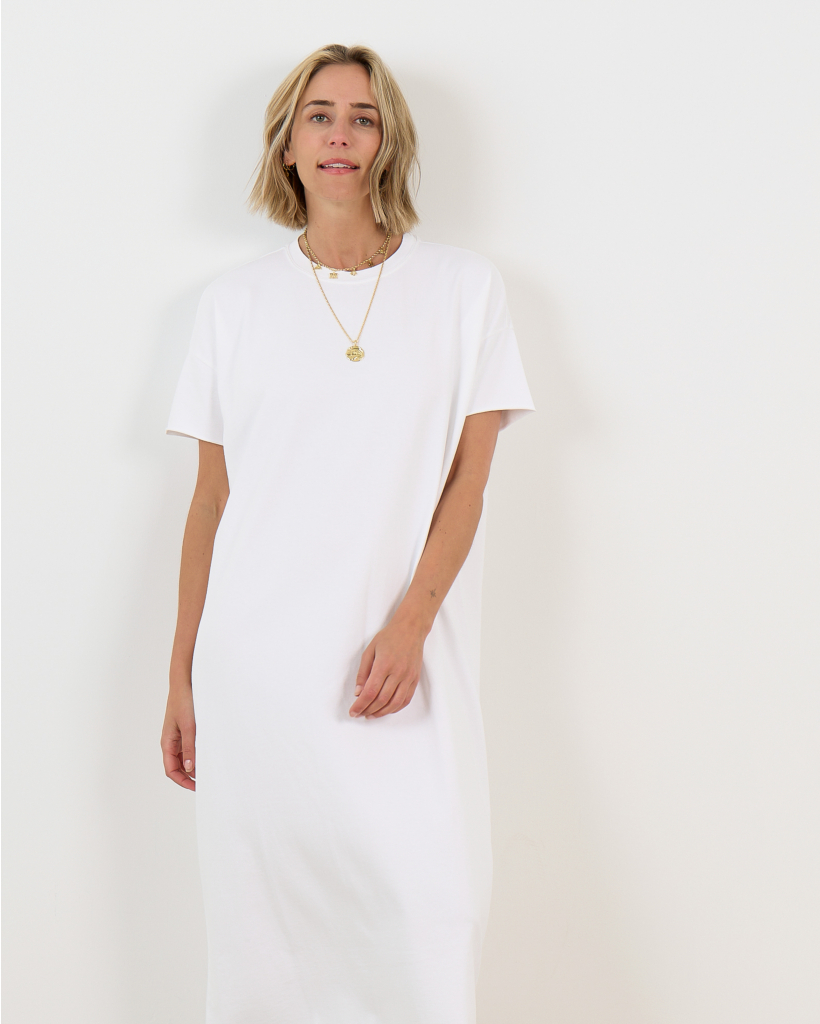 Gigi Maxi T-shirt Jurk Wit