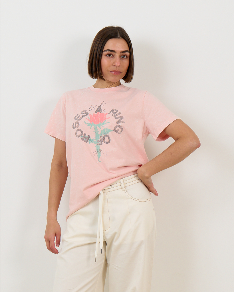 Safari T-Shirt met Roos Peachskin