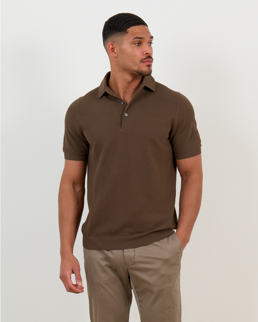 Polo Korte Mouw Taupe 