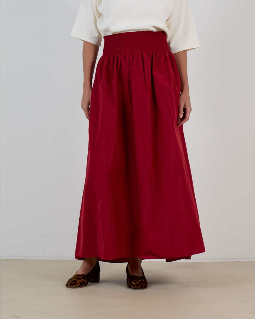 Emeris Wijde Maxi Rok Rood