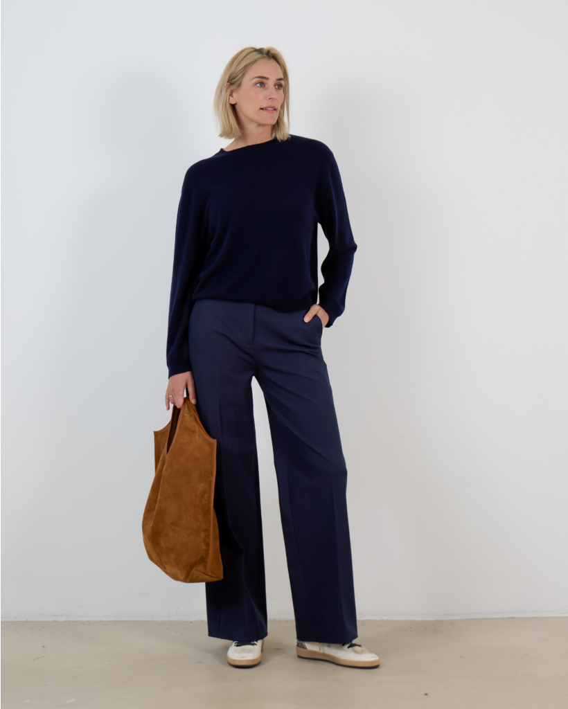 Kasjmier Oversized Roundneck Pullover Trui Navy