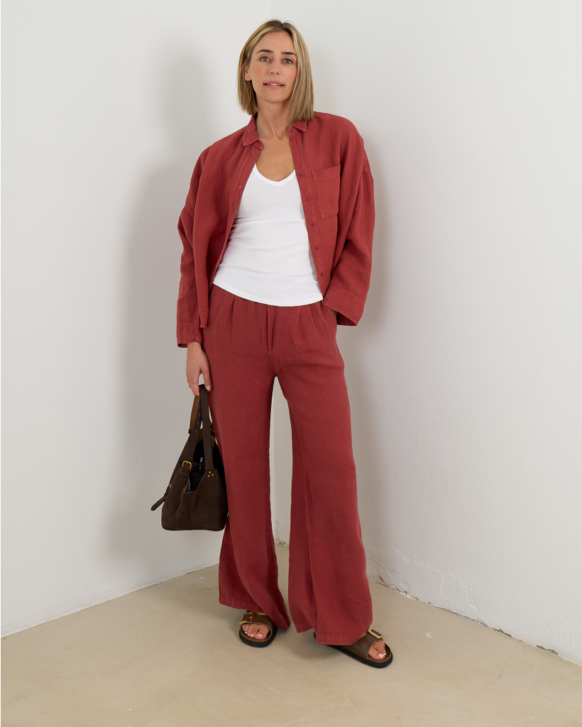 Relaxed Pantalon Donker Rood