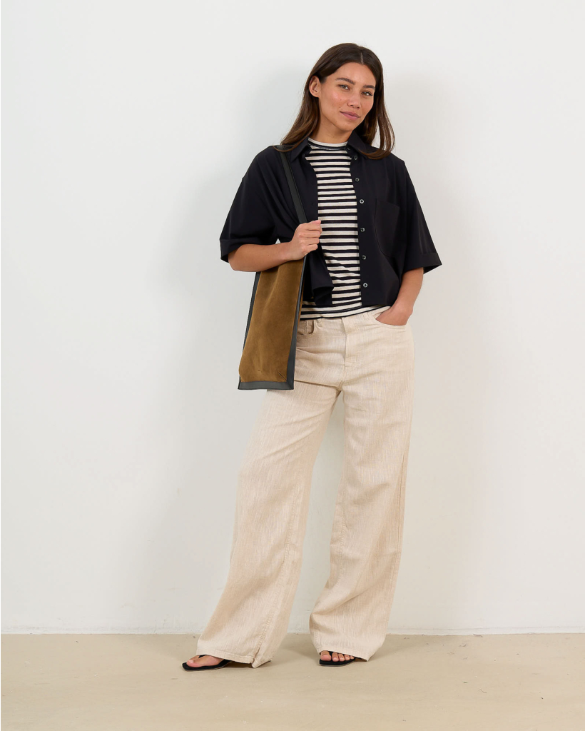 Travelstof Korte Blouse Zwart