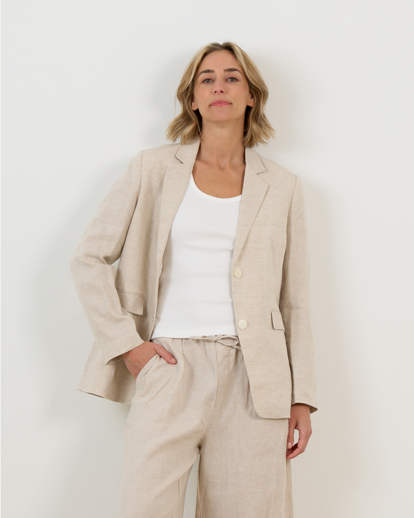 Lola Linnen Blazer Beige