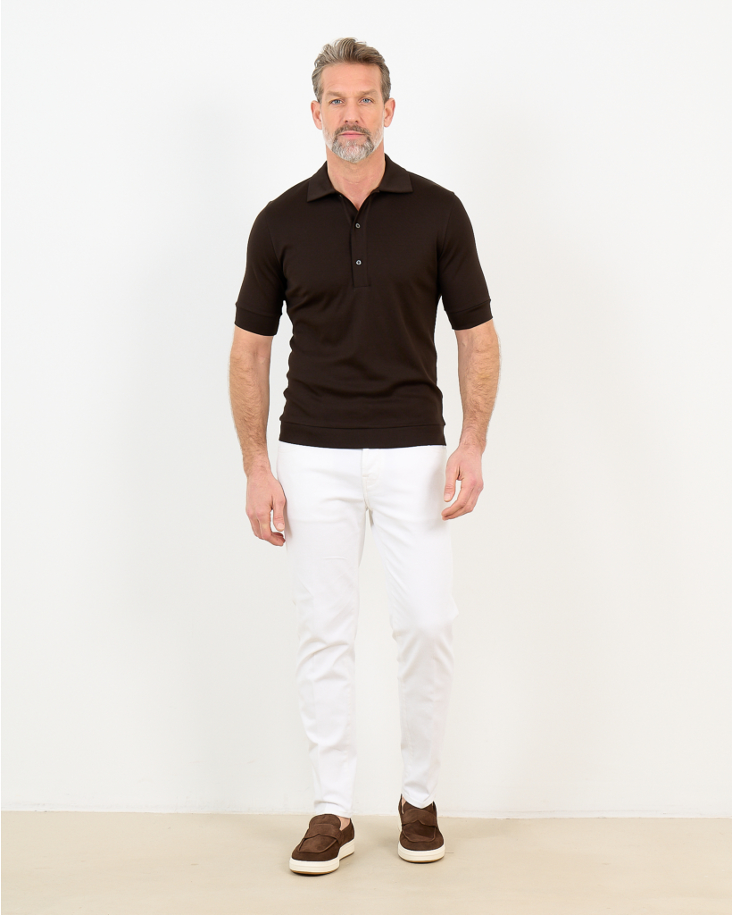Polo Shirt Korte Mouw Bruinzwart