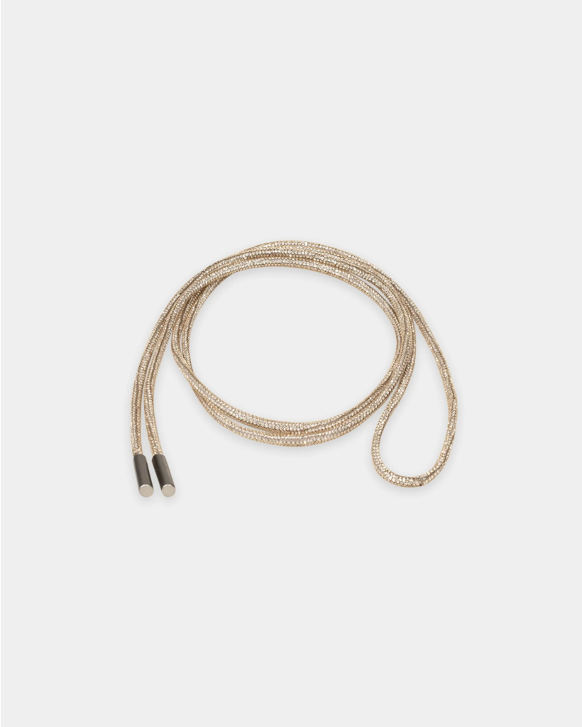 Lang Glitter Ceintuur Beige