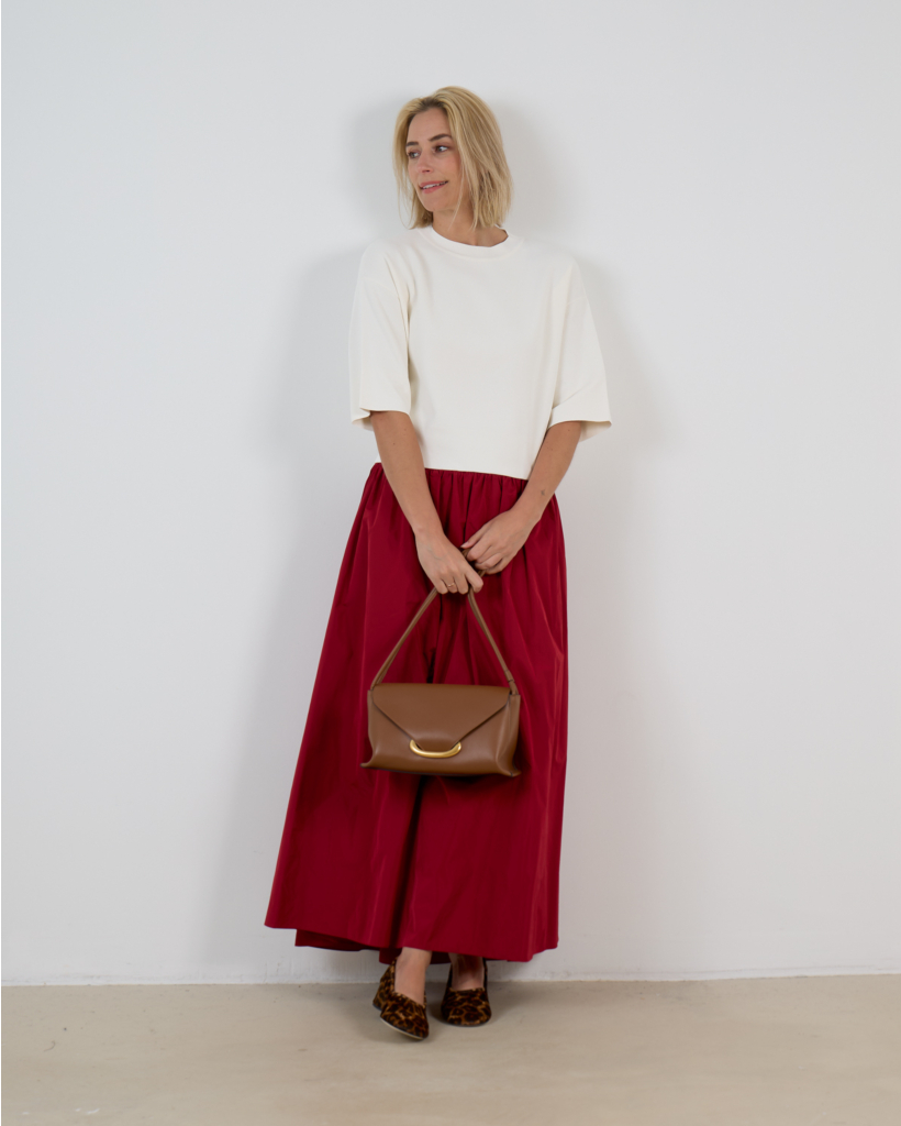 Nouky Persy Korte Mouw Pullover met Ronde Hals Off-White