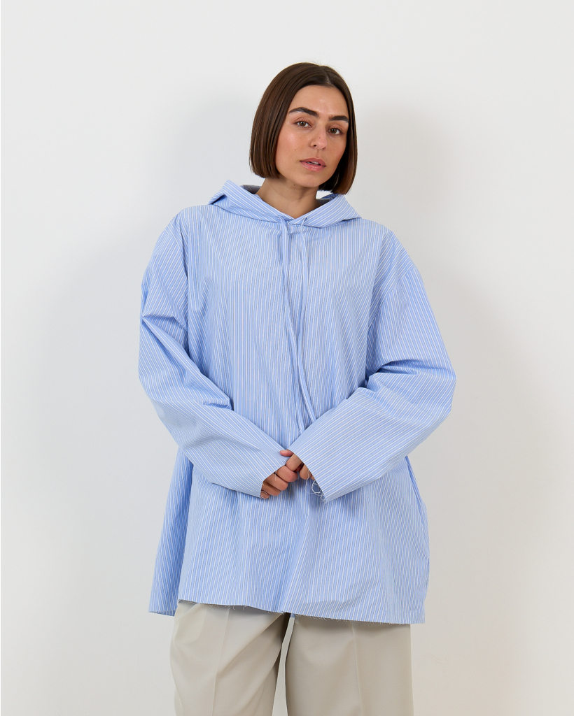 Hoodie Blouse Blauw Gestreept 