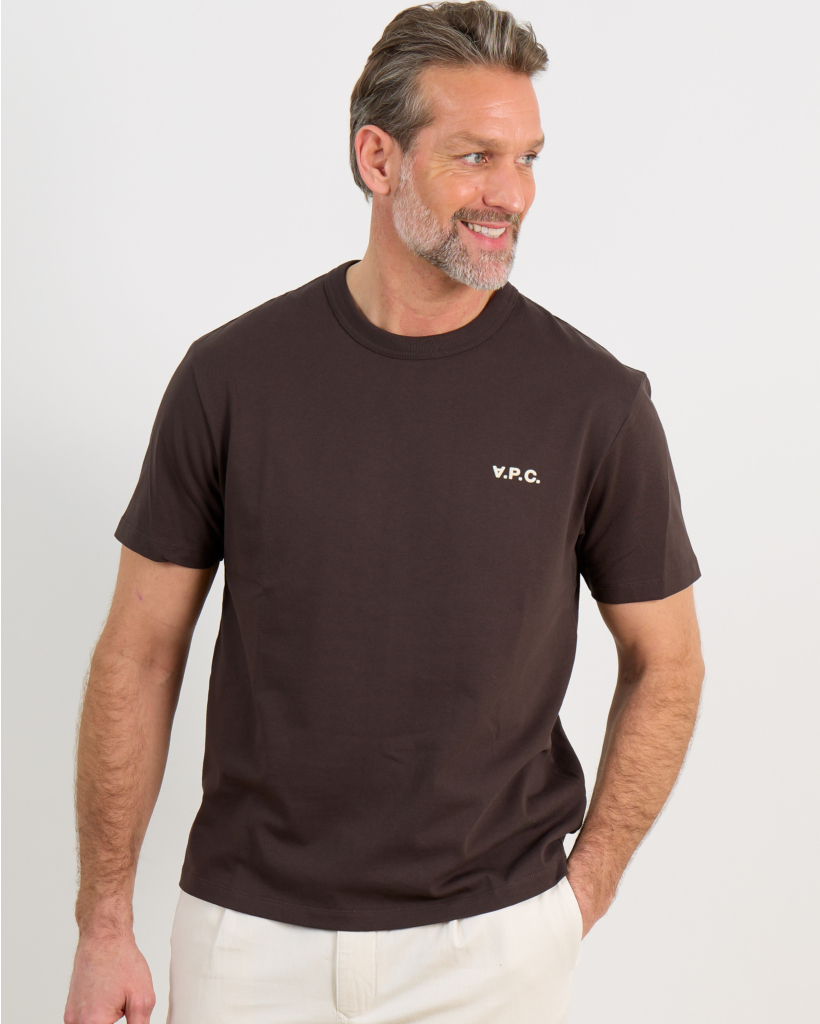 T-shirt met Logo Bruin/Ecru