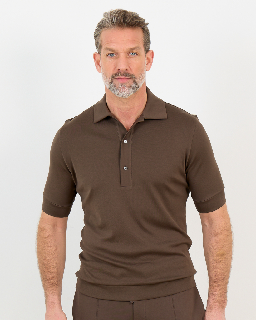 Polo Shirt Korte Mouw Taupe