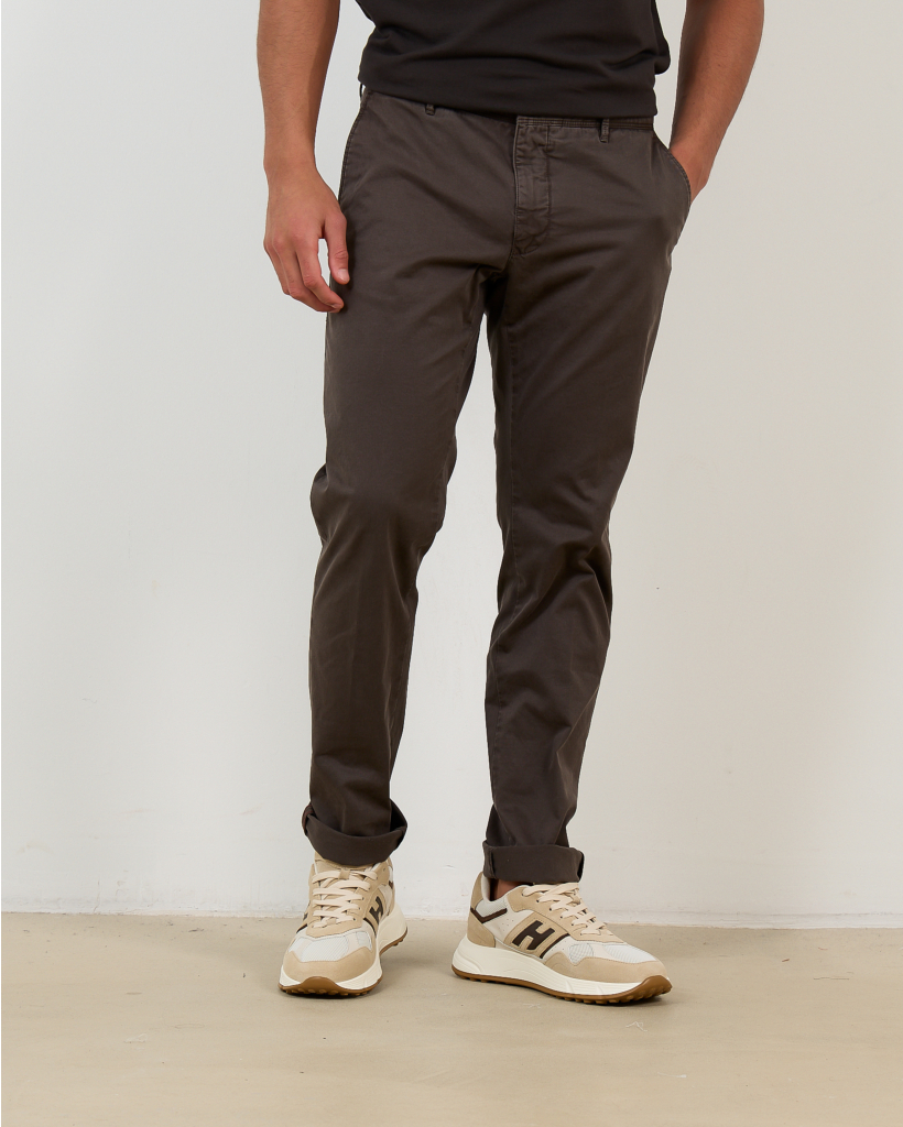 Casual Pantalon met Steekzak Donker Bruin