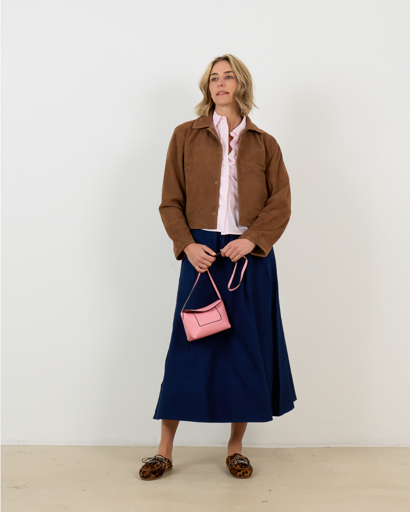 Katoenen Korte Mouwen Blouse Quartz Pink