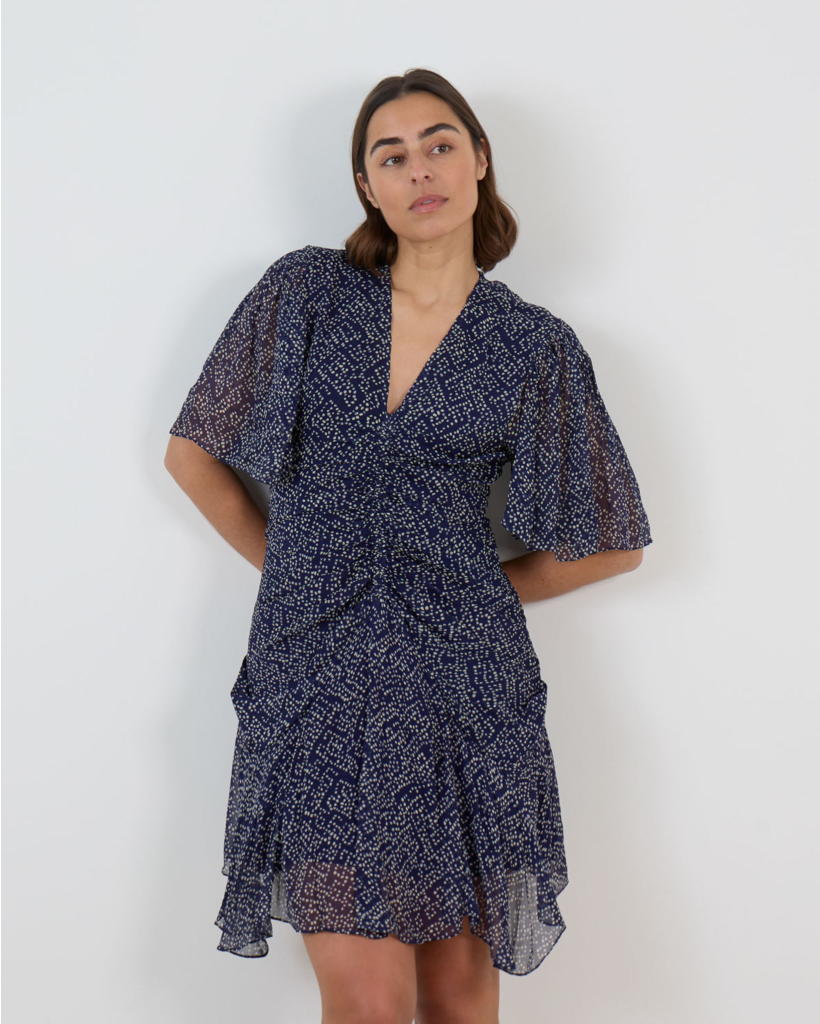 Vivienne Jurk Met Print Korte Mouw Marine