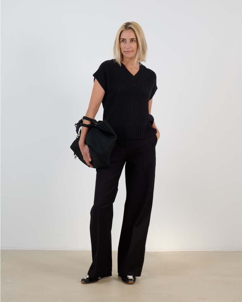 Yukio Gabardine Stretch Pantalon Zwart