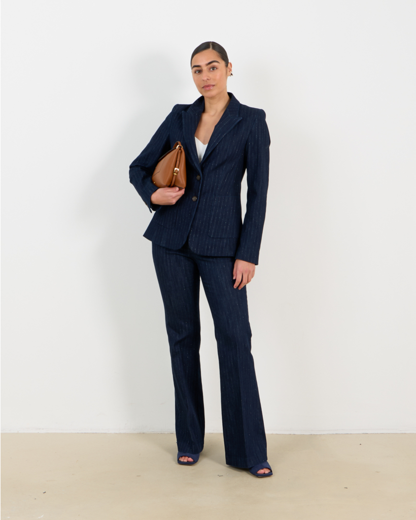 Pantalon denim pinstripe