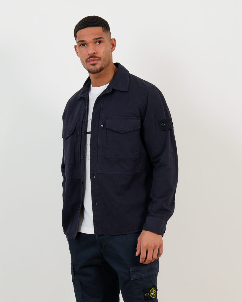 1200012 Ghost Linnen Canvas Overshirt Navy