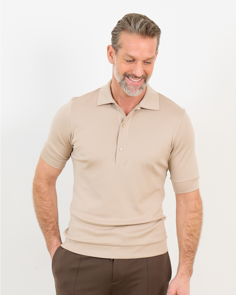 Polo Shirt Korte Mouw Beige