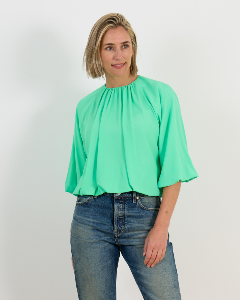 Edie Blouse Korte Mouw Groen