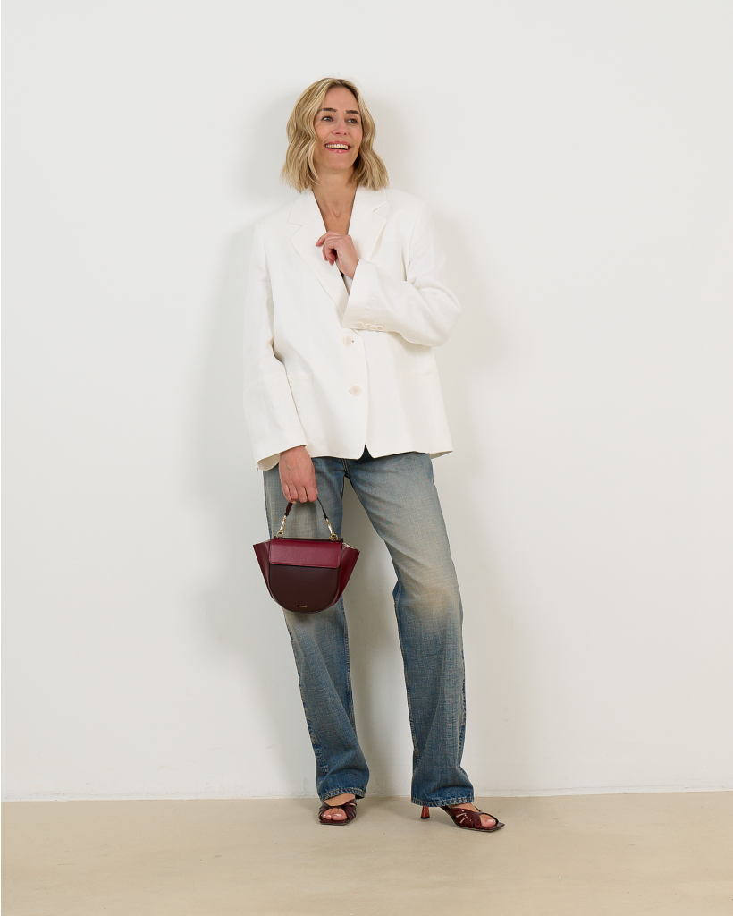 Iverly Oversized Linnen Blazer Off White