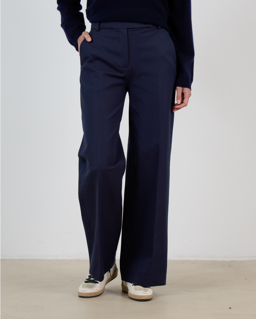 Yukio Gabardine Stretch Pantalon Navy