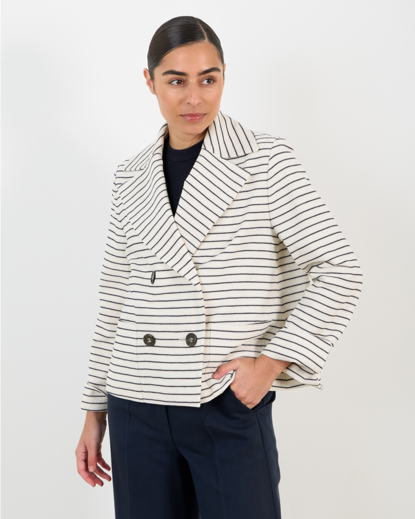 Blazer gestreept cream navy 